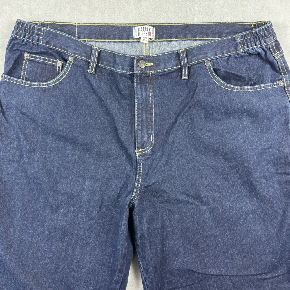 Liberty Blues Dark Wash Denim Jeans Elastic Waist Tall Size 46 x 40‎